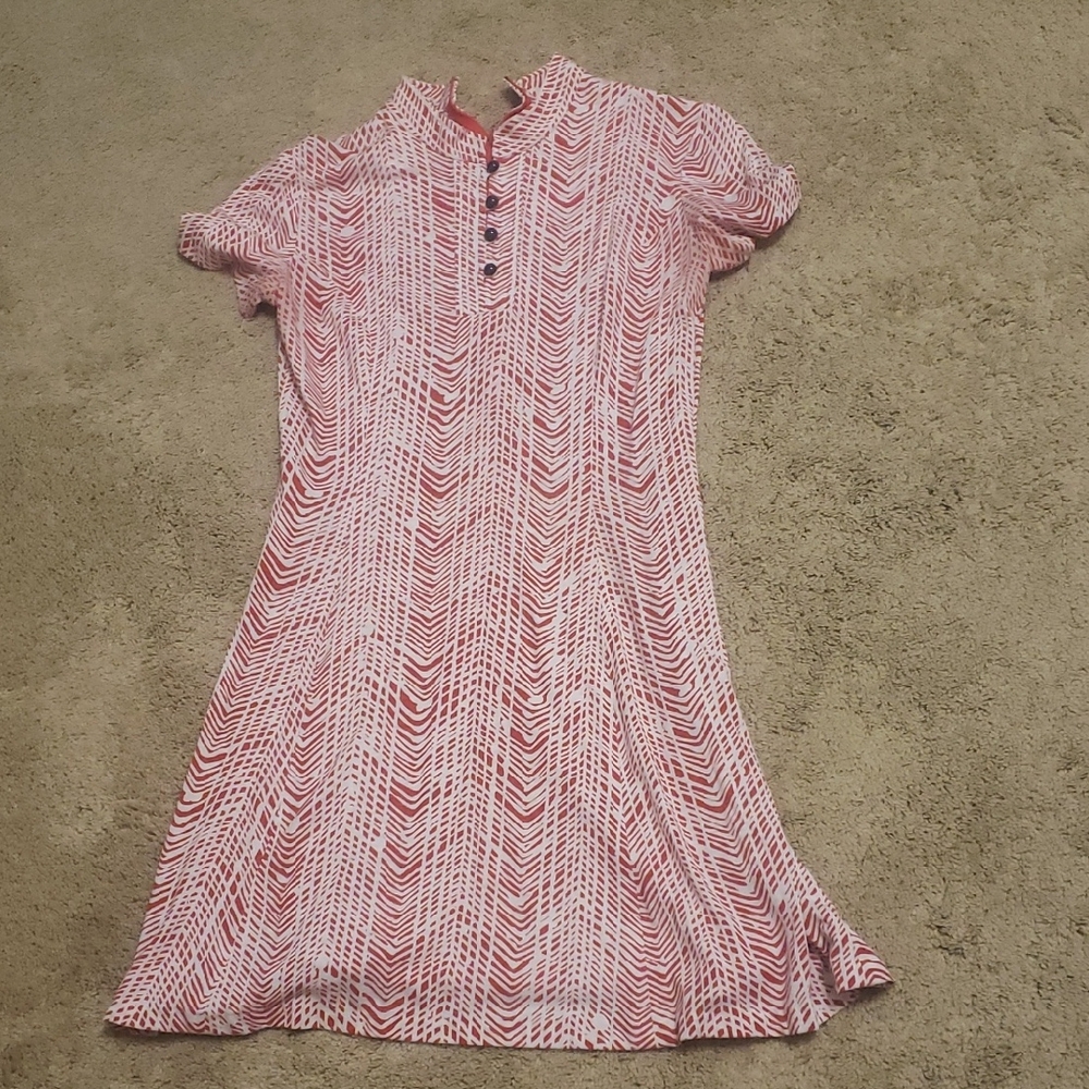 Elegant Red and White Vintage Dress